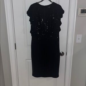 Badgley Mischka Black Midi Dress